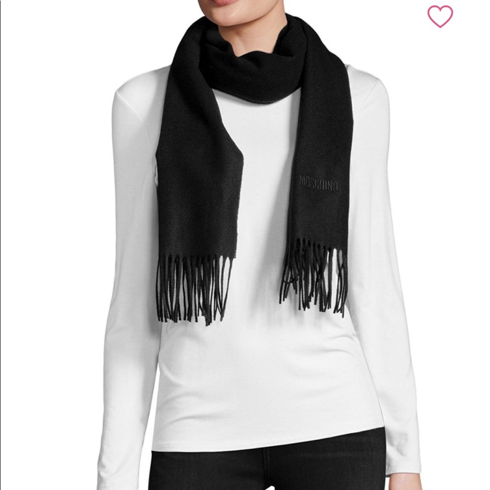 Moschino Fringe Merino Wool Scarf